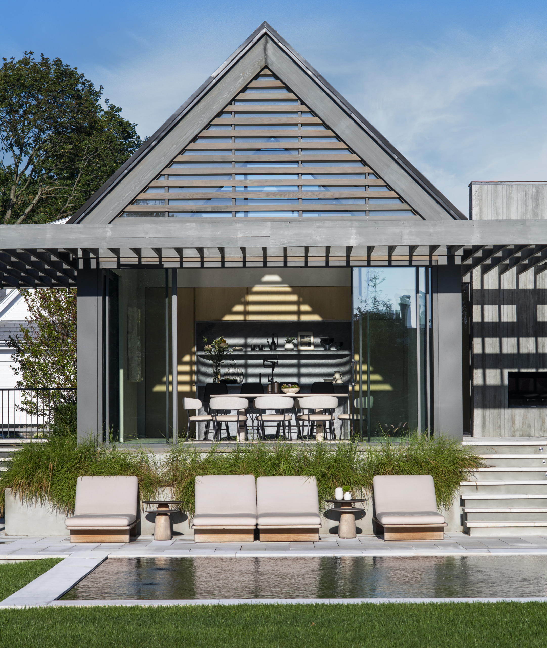 Modern Pool House SBP Homes Sound Beach Partners