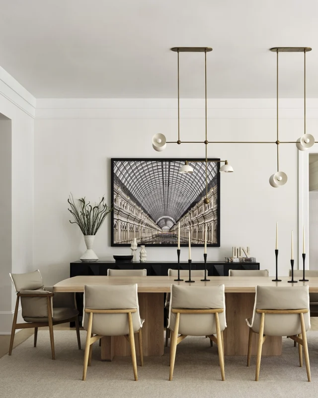 The dining room from one of our most recent projects— a seamless fusion of modern design and classic charm.

Built by @sbphomes 
Architecture: @shoperenowharton 
Interior Design: @Changoandco 
Photography: @readmckendree 
Styled by @matthewgleasonstylist 

#interiordesign  #homedesign#diningroom #diningroominspo #customhome #eastcoast #sbphomes
